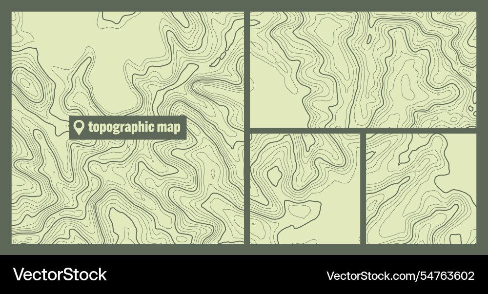 Colorful topographic map sets with contour lines Colorful topographic map sets with contour lines vector image