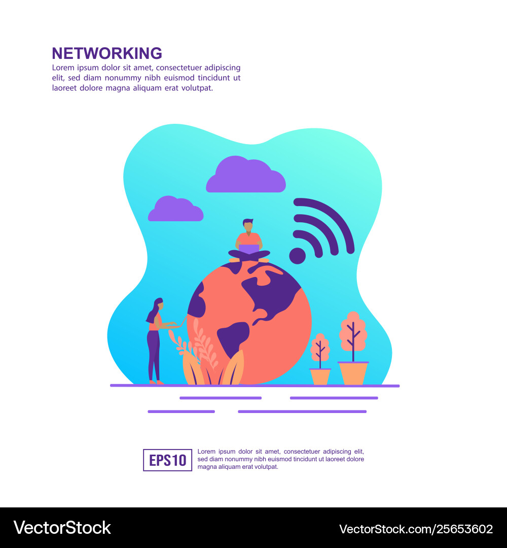 Concept networking modern conceptual Concept networking modern conceptual vector image