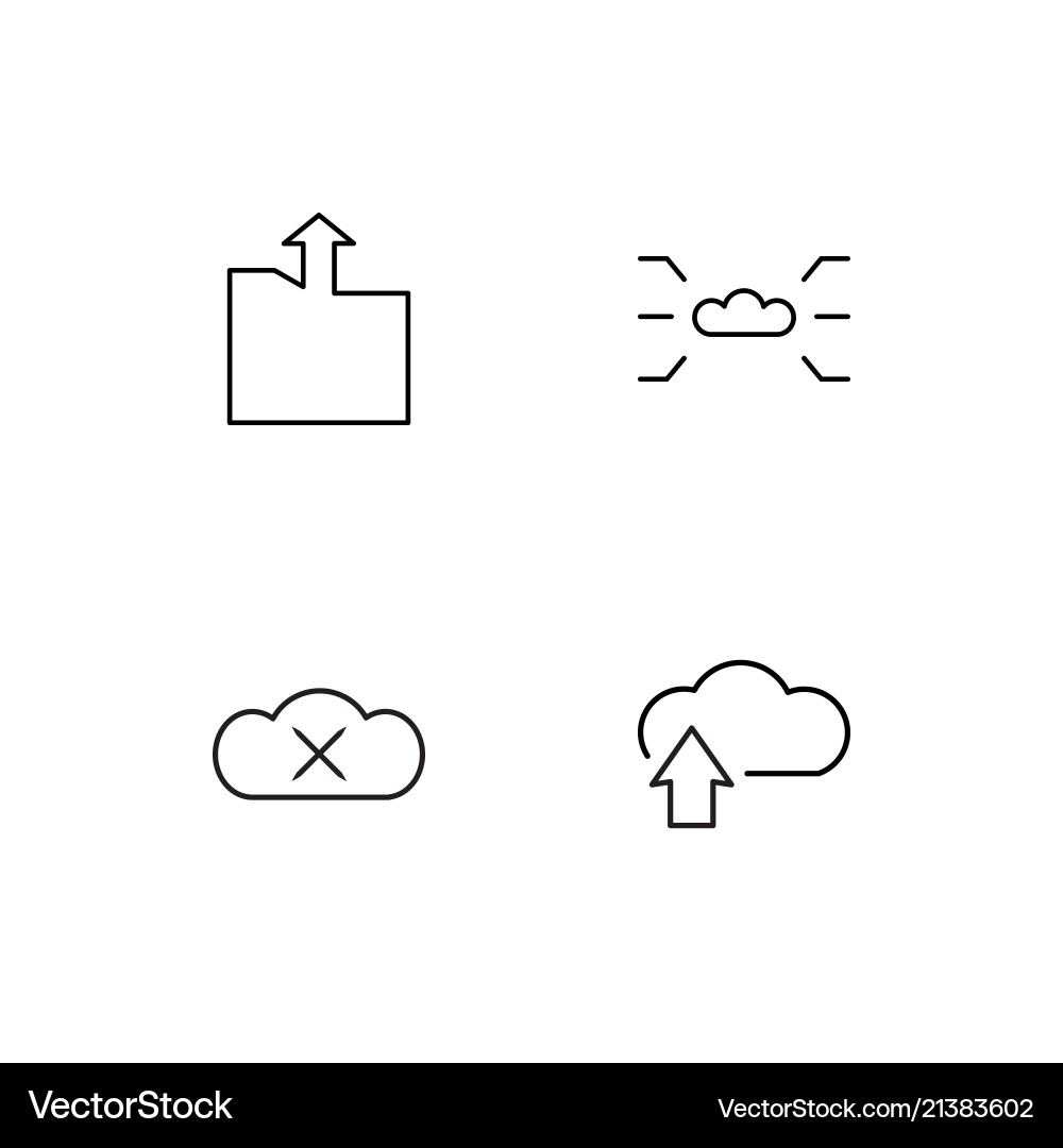 Cyber security linear icons set simple outline vector image