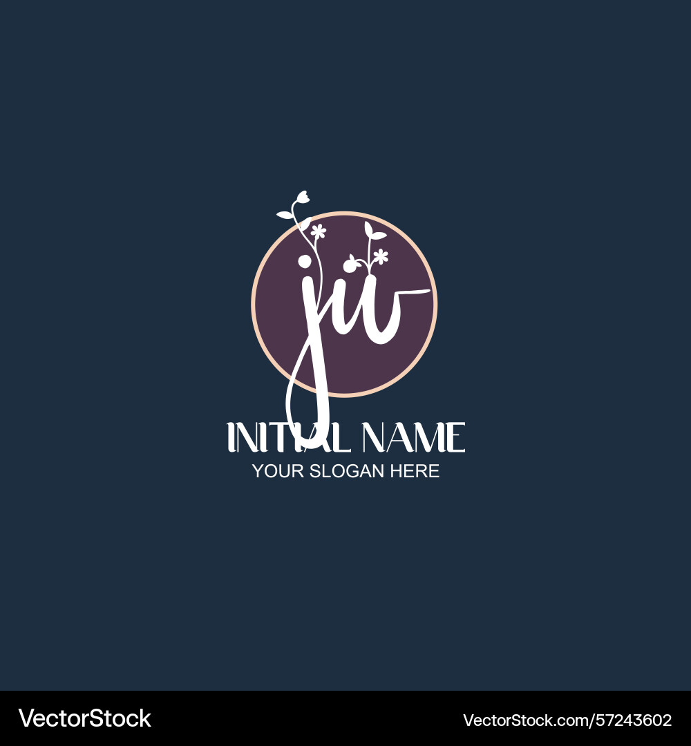 Elegant jw initial logo design with botanical Elegant jw initial logo design with botanical Vector Image
