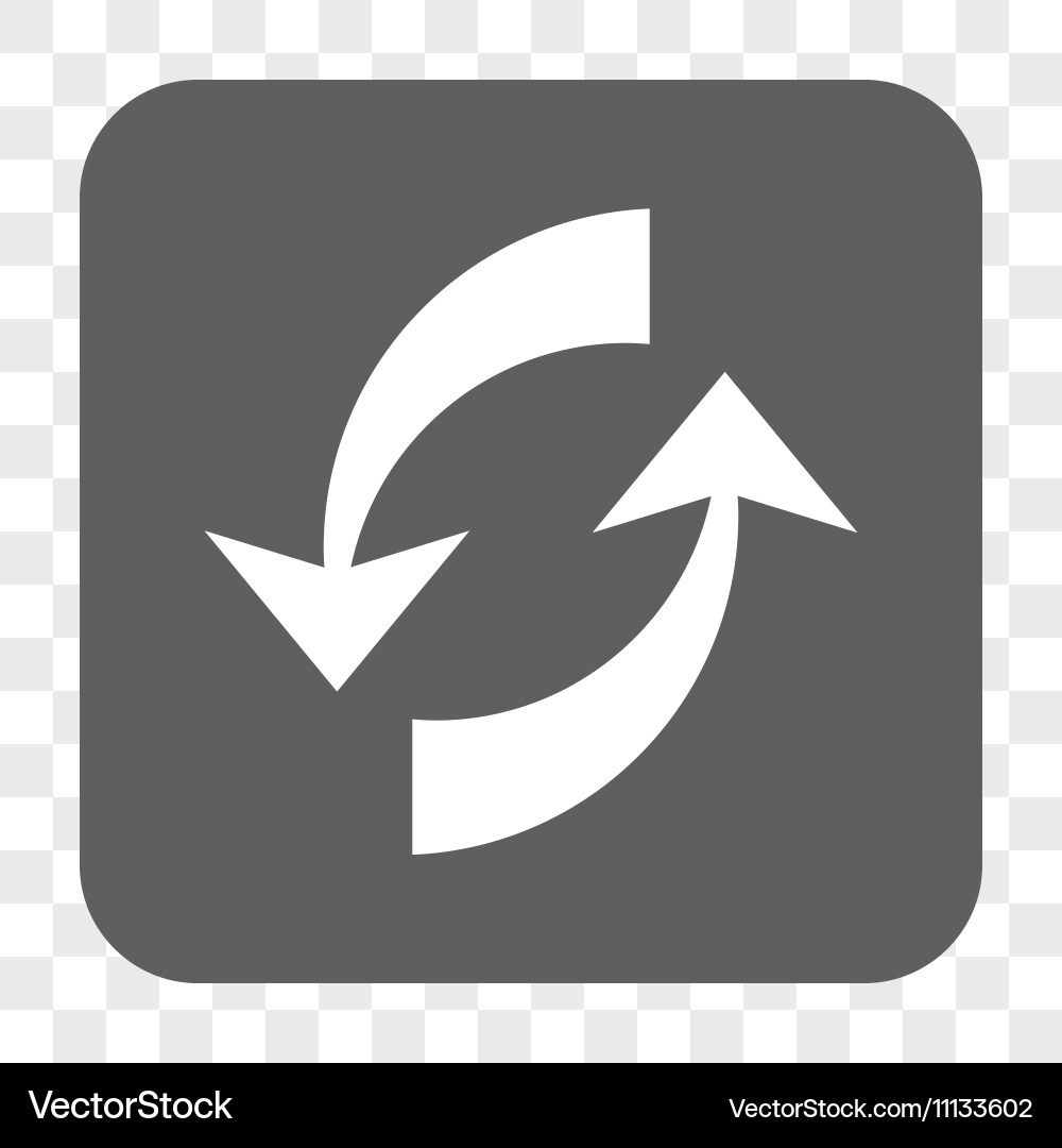 Exchange arrows rounded square button vector image