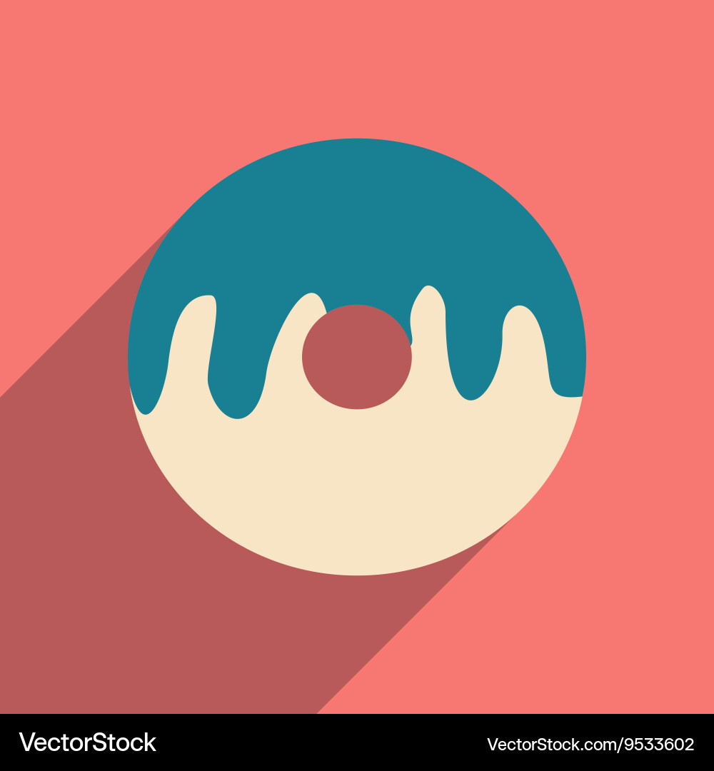 Flat with shadow icon and mobile application donut Vector Image