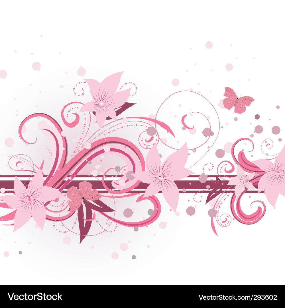 Floral Scroll Pattern Vector Image