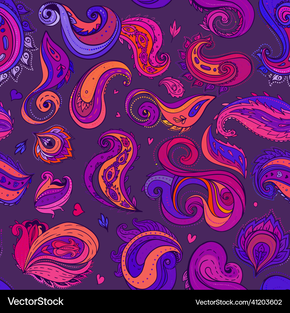 Floral traditional indian paisley titled Floral traditional indian paisley titled vector image