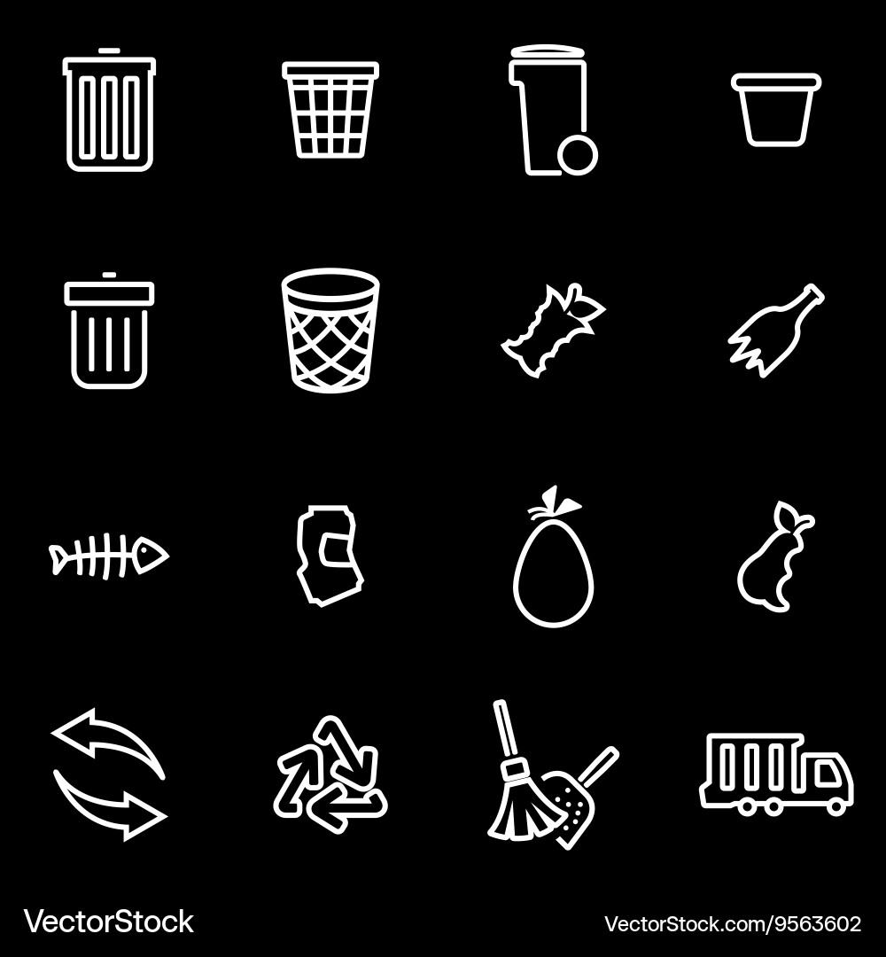 Garbage Icon Set Vector Image