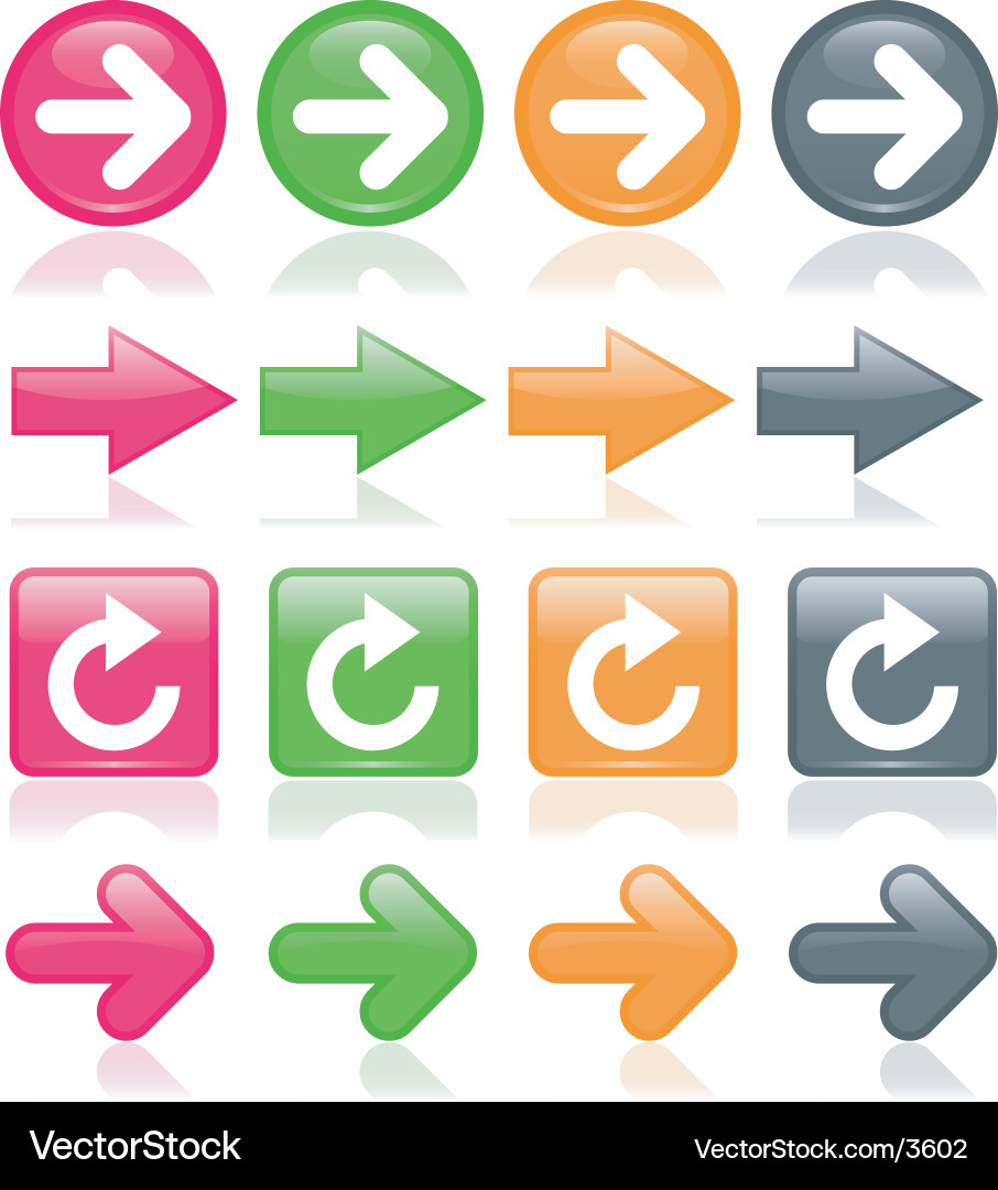 Glossy Arrows Set vector image