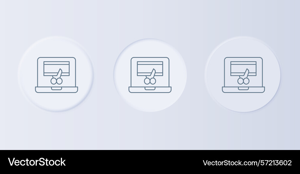 Grey video recorder or editor software on laptop Grey video recorder or editor software on laptop Vector Image