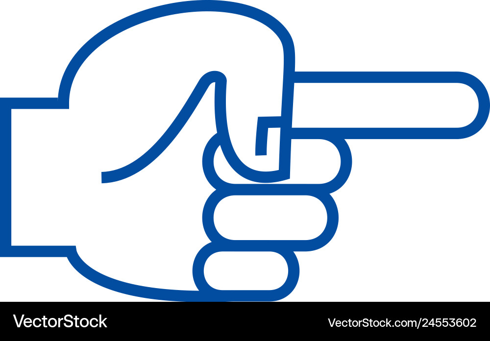 Hand finger pointer back line icon concept vector image