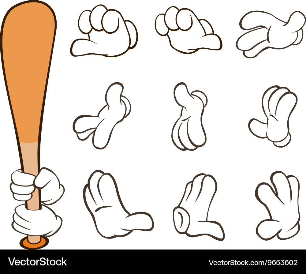 Hands in Gloves - Diverse Gestures Vector Image