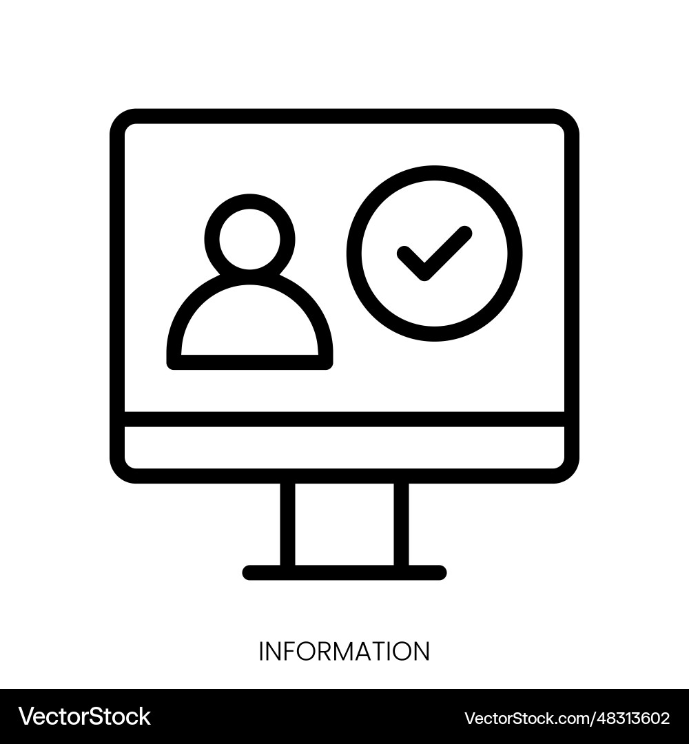 Information icon line art style design isolated Vector Image