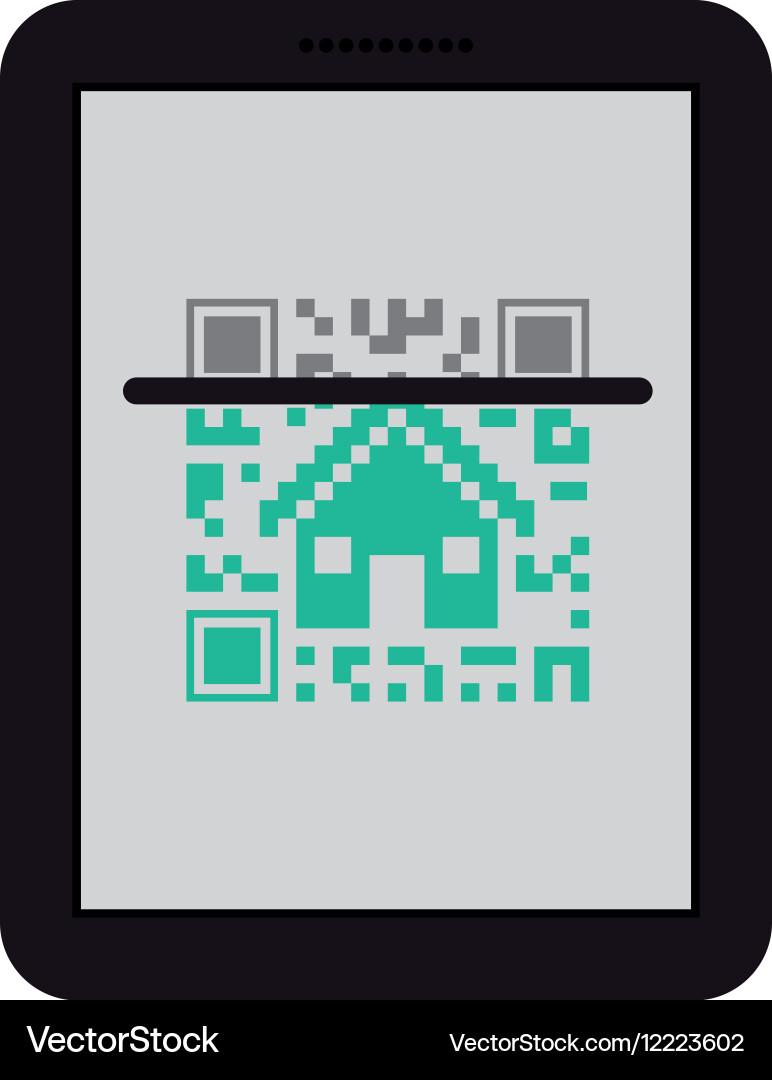 Isolated qr code and tablet design vector image