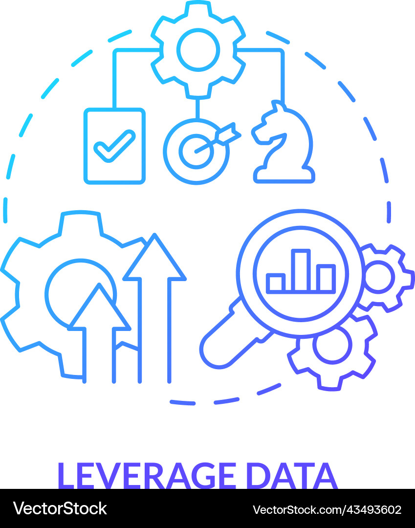 Leverage data blue gradient concept icon Vector Image