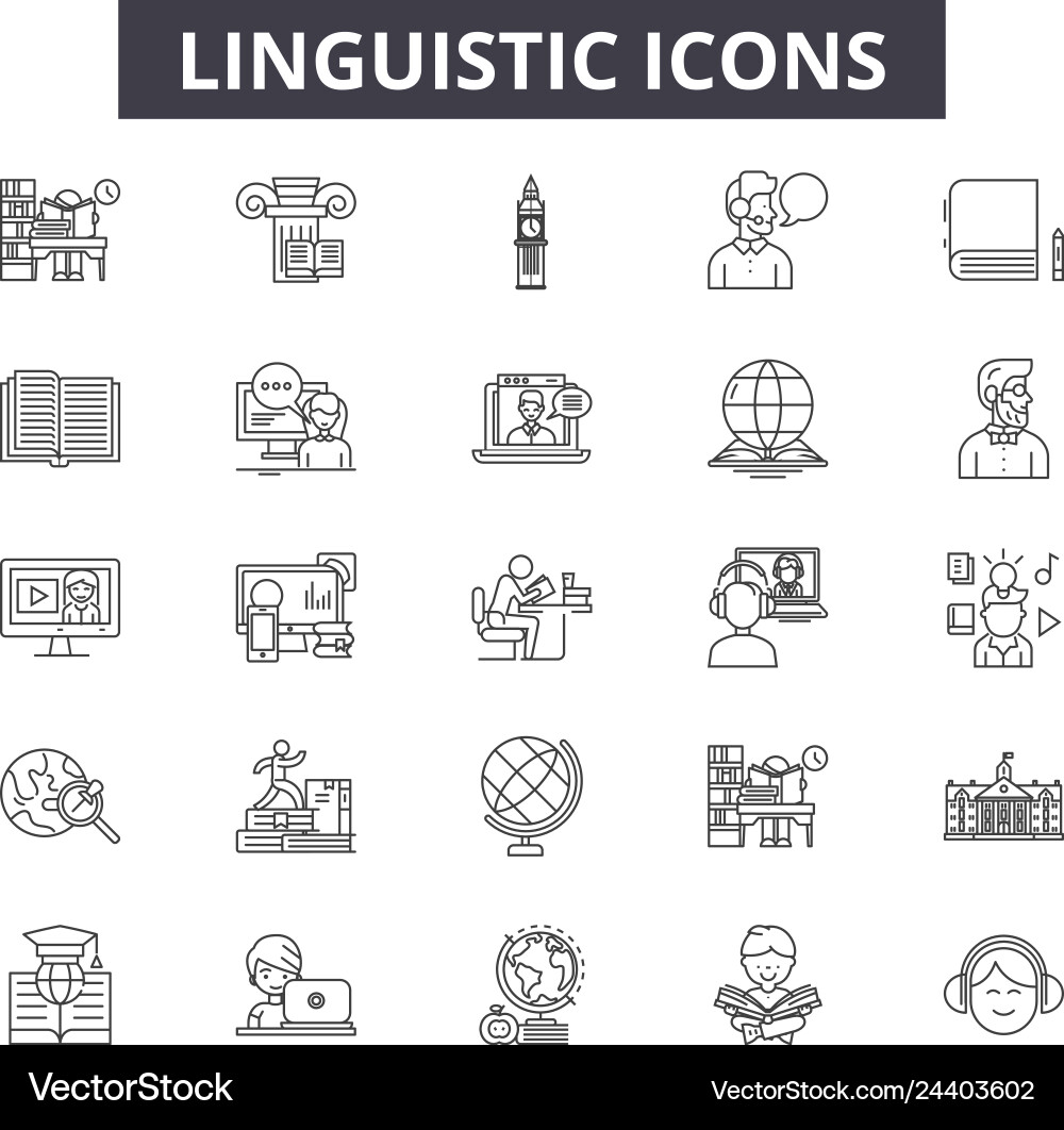 Linguistic line icons for web and mobile design Linguistic line icons for web and mobile design vector image