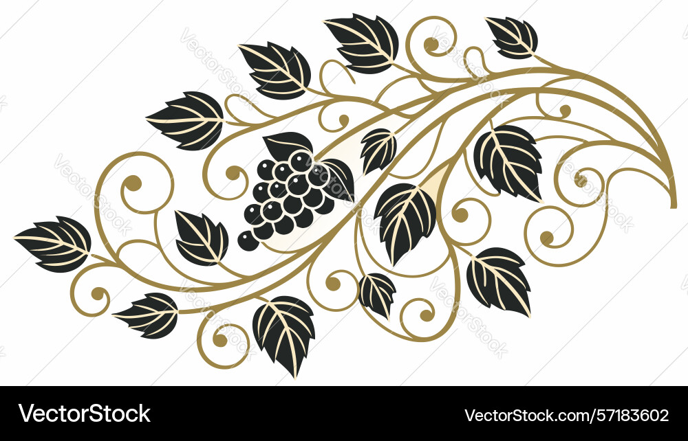 Lush grape vine with leaves design generative ai vector image