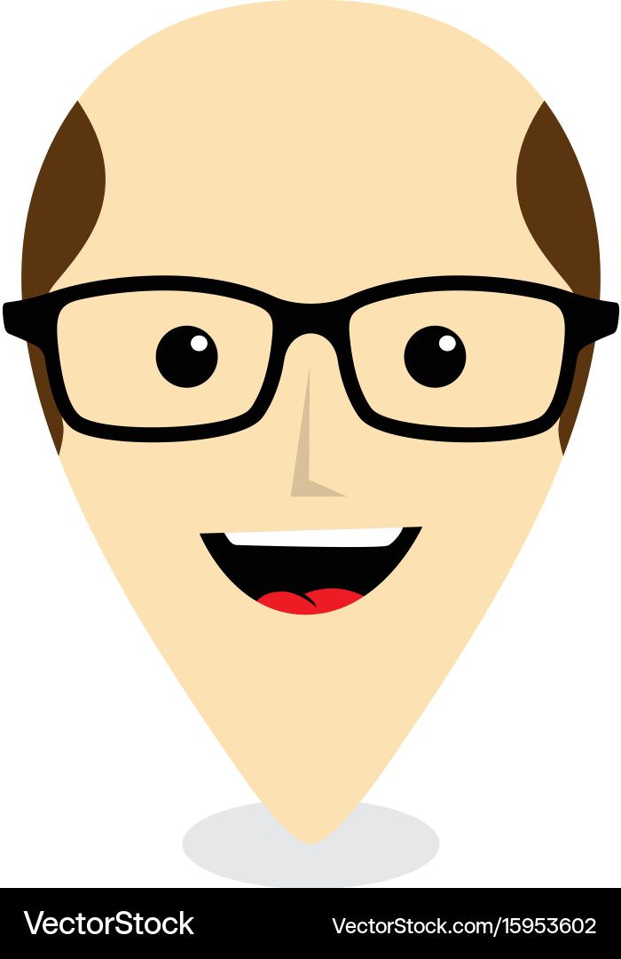Nerd geek map pin locator - location marker vector image