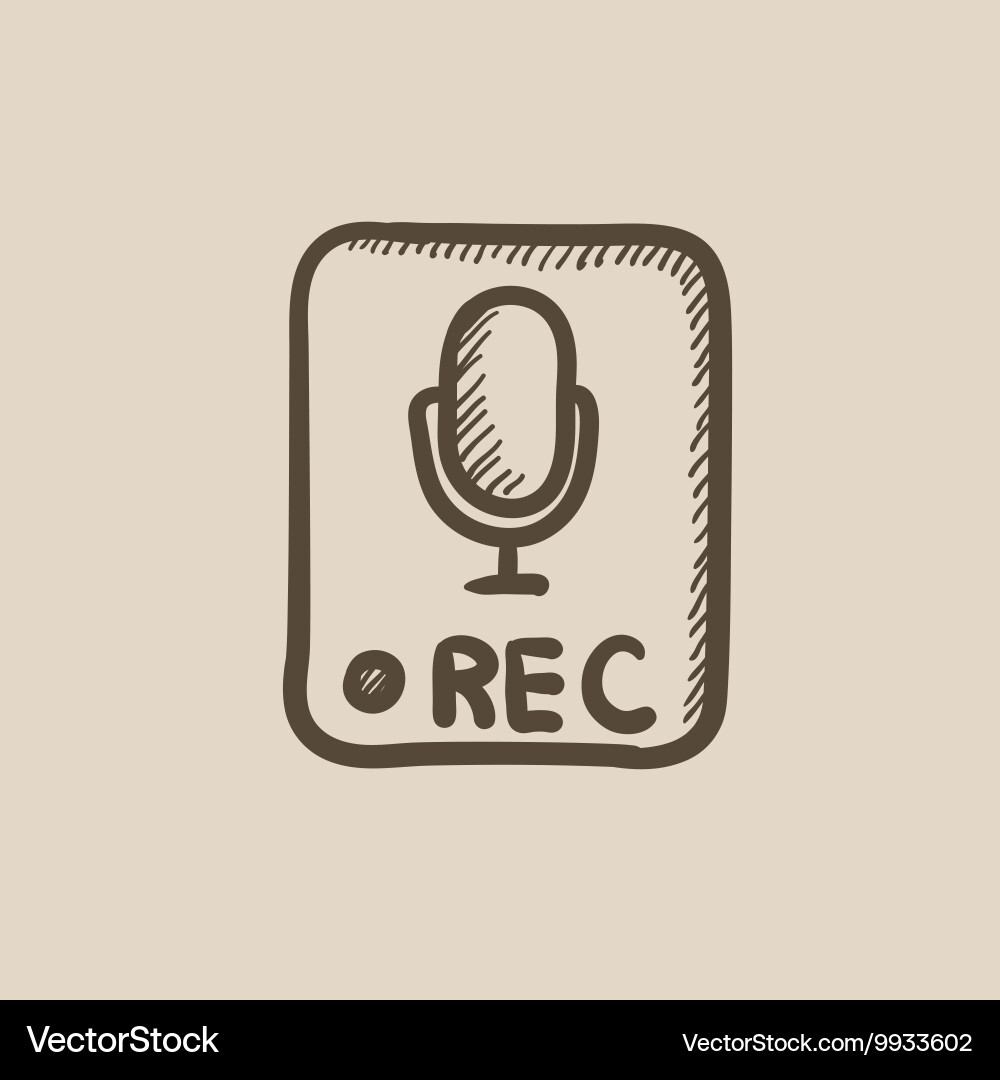 Record button sketch icon vector image