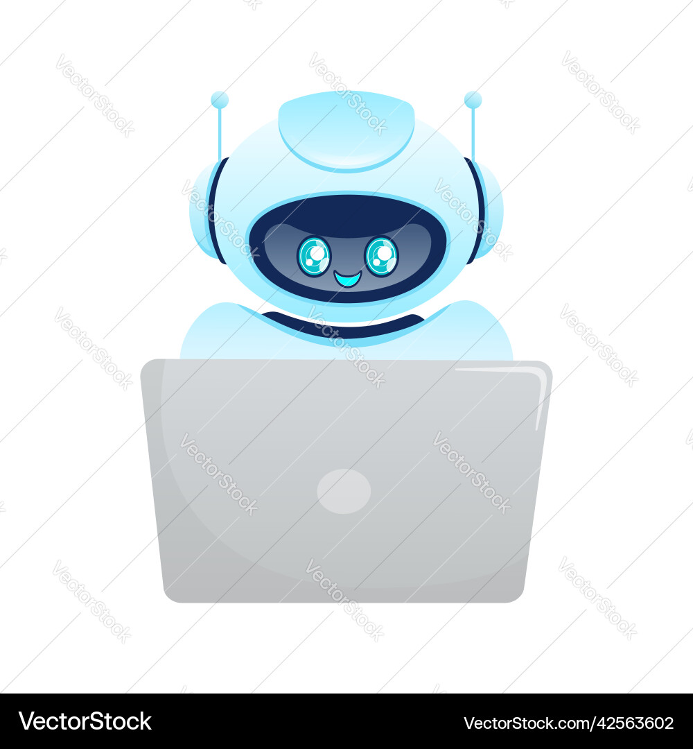 Support Bot AI Assistant Icon vector image