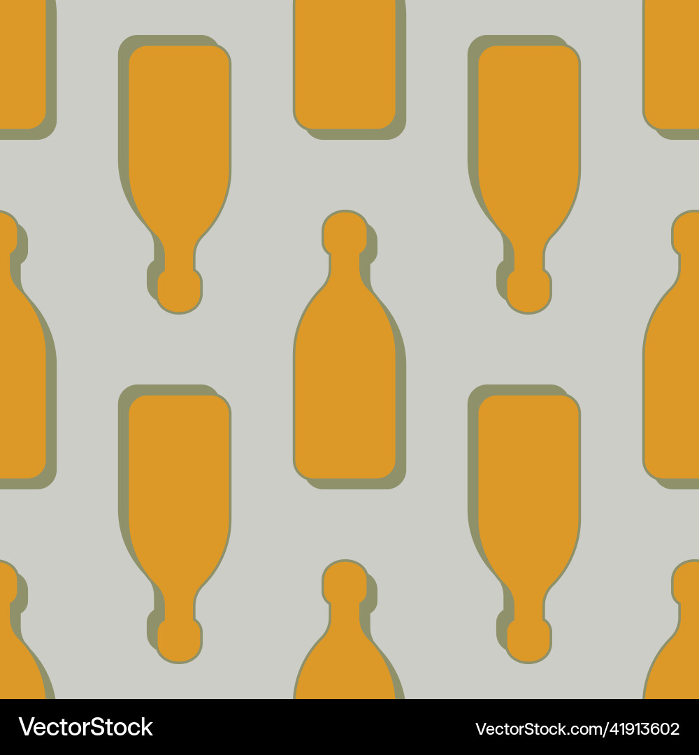 Tequila bottles seamless pattern line art style Vector Image