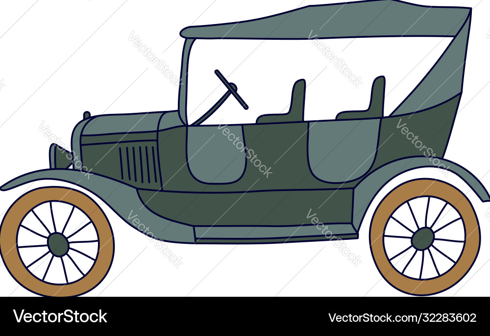 Vintage car drawing simple design easy Vintage car drawing simple design easy vector image