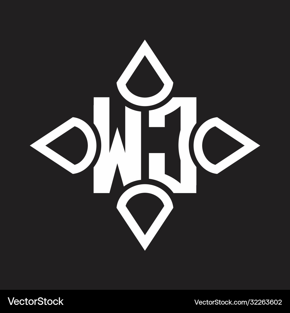 Wc logo monogram with four cone rounded Wc logo monogram with four cone rounded vector image