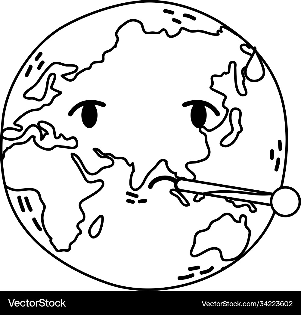 World planet earth with thermometer World planet earth with thermometer vector image
