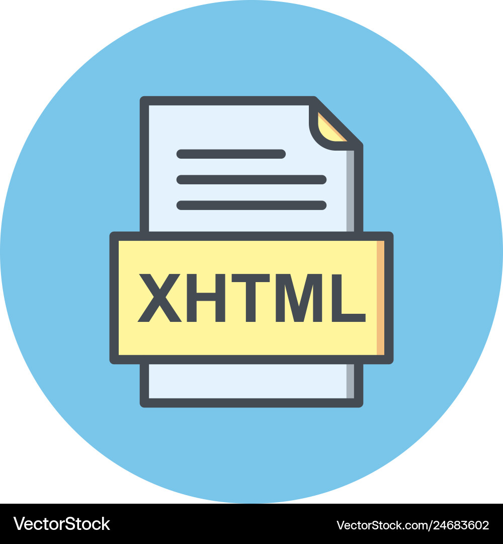 Xhtml file document icon vector image