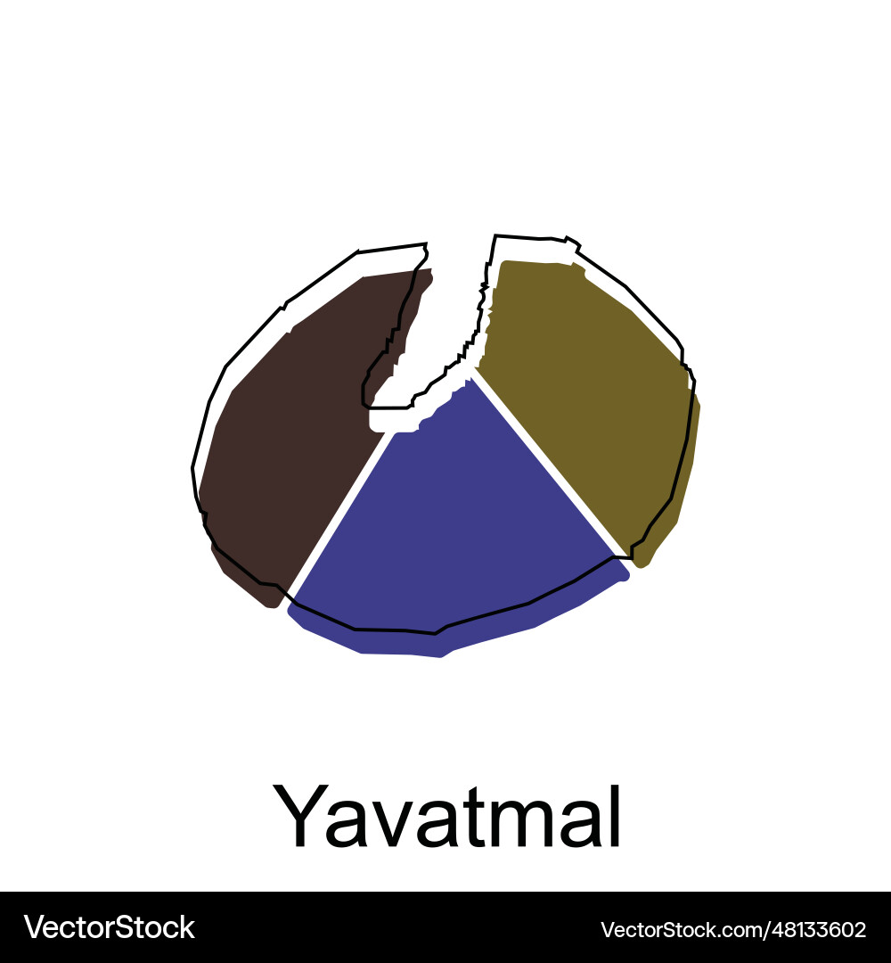 Yavatmal map of the india country borders Yavatmal map of the india country borders vector image