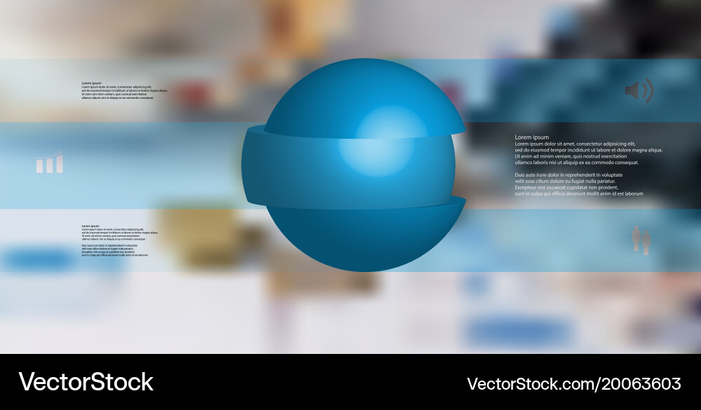 3d infographic template with ball sliced to three Vector Image