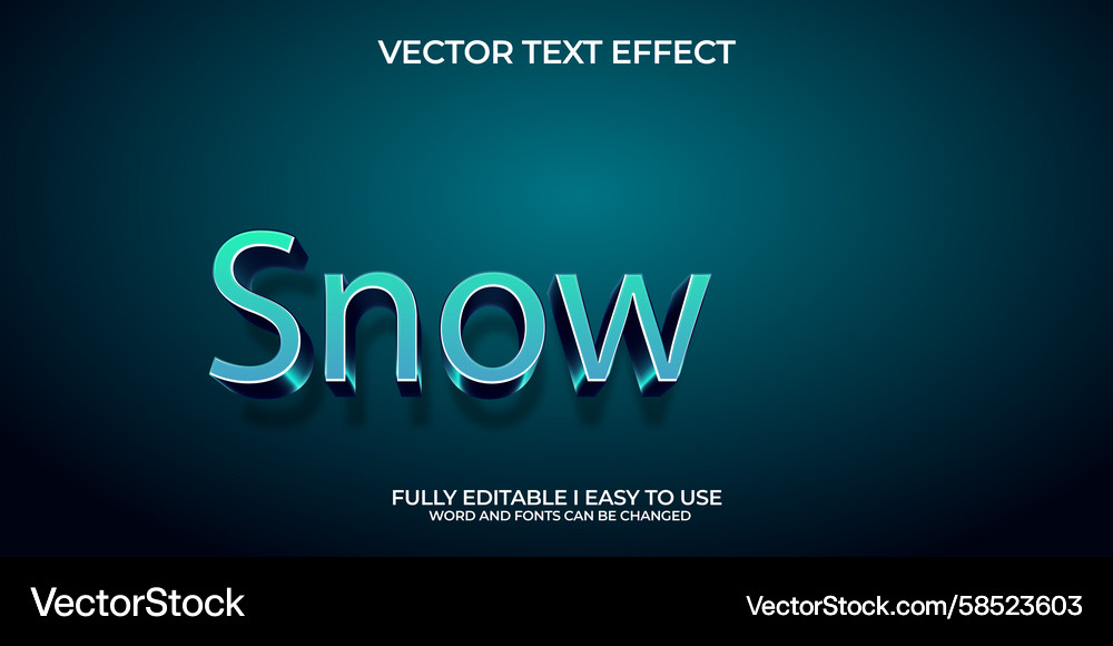 3D Text Effect - Modern Gradient Vector Image