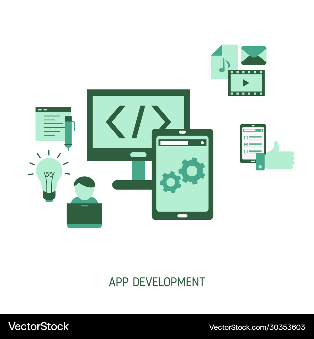 App development and design concept App development and design concept vector image