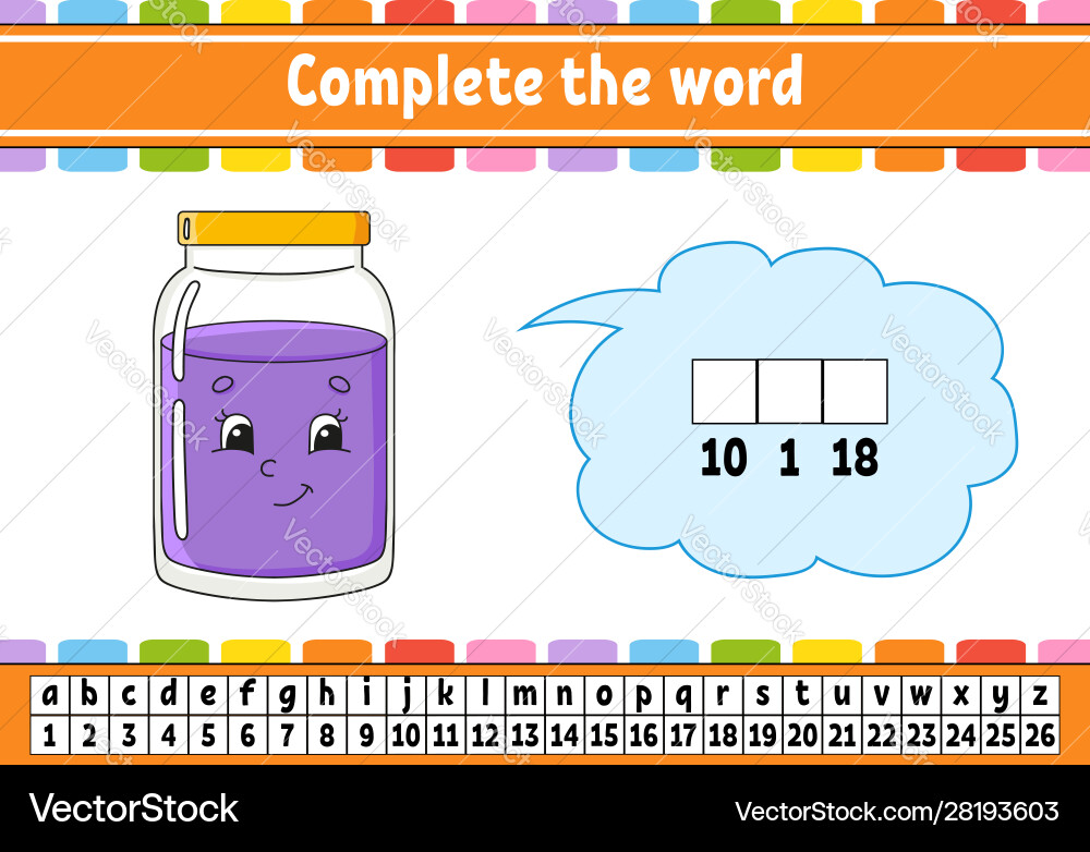 Complete words cipher code learning Complete words cipher code learning vector image