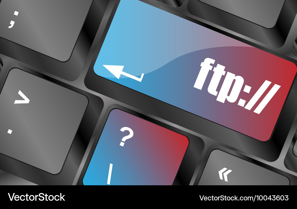 Computer keyboard with ftp key technology Vector Image