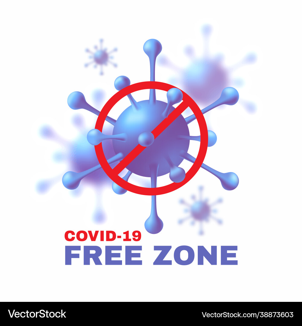 Covid19-19 kostenlose zone sign coronavirus Restriktionsbeschränkung Covid19-19 kostenlose zone sign coronavirus Restriktionsbeschränkung vektorbild