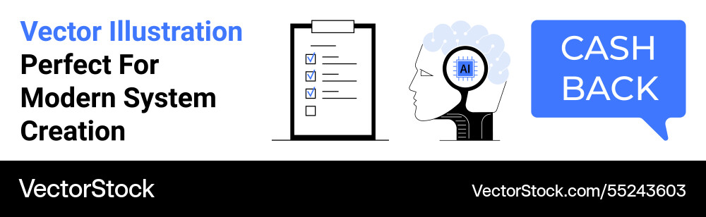 Efficient systems concept with checklist ai brain Efficient systems concept with checklist ai brain vector image
