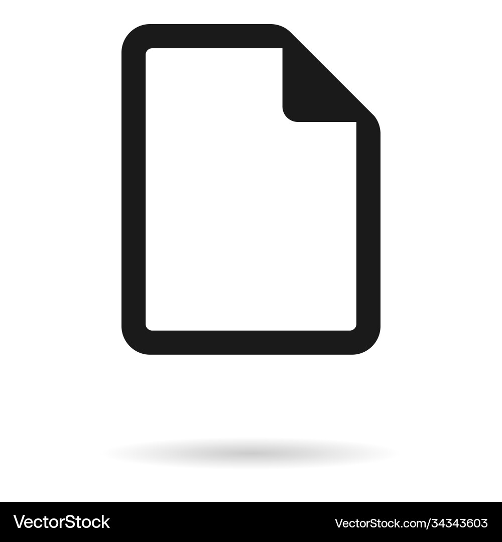 File flat icon with shadow isolated on white File flat icon with shadow isolated on white vector image