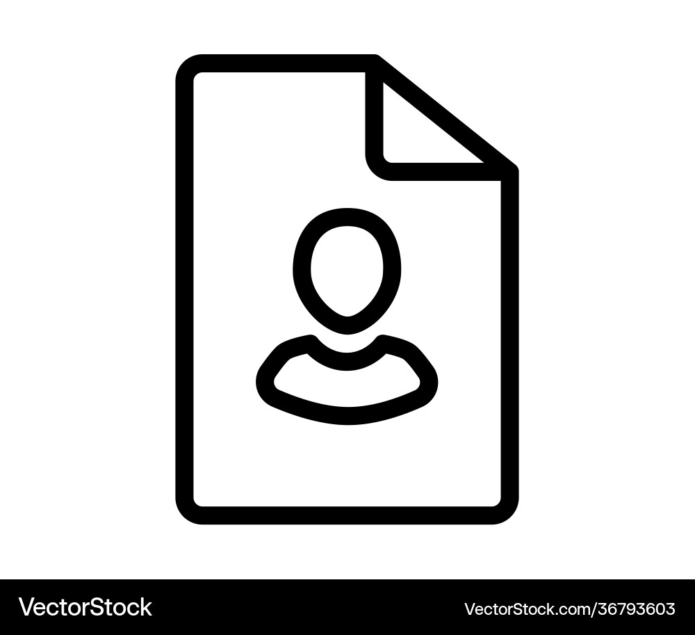 File personal user single isolated icon File personal user single isolated icon vector image
