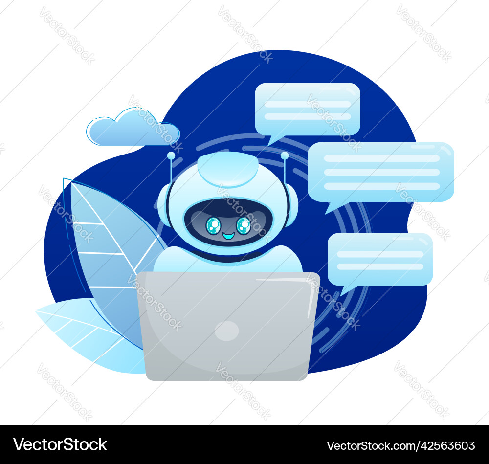 Flat chat bot for web design isometric Flat chat bot for web design isometric vector image