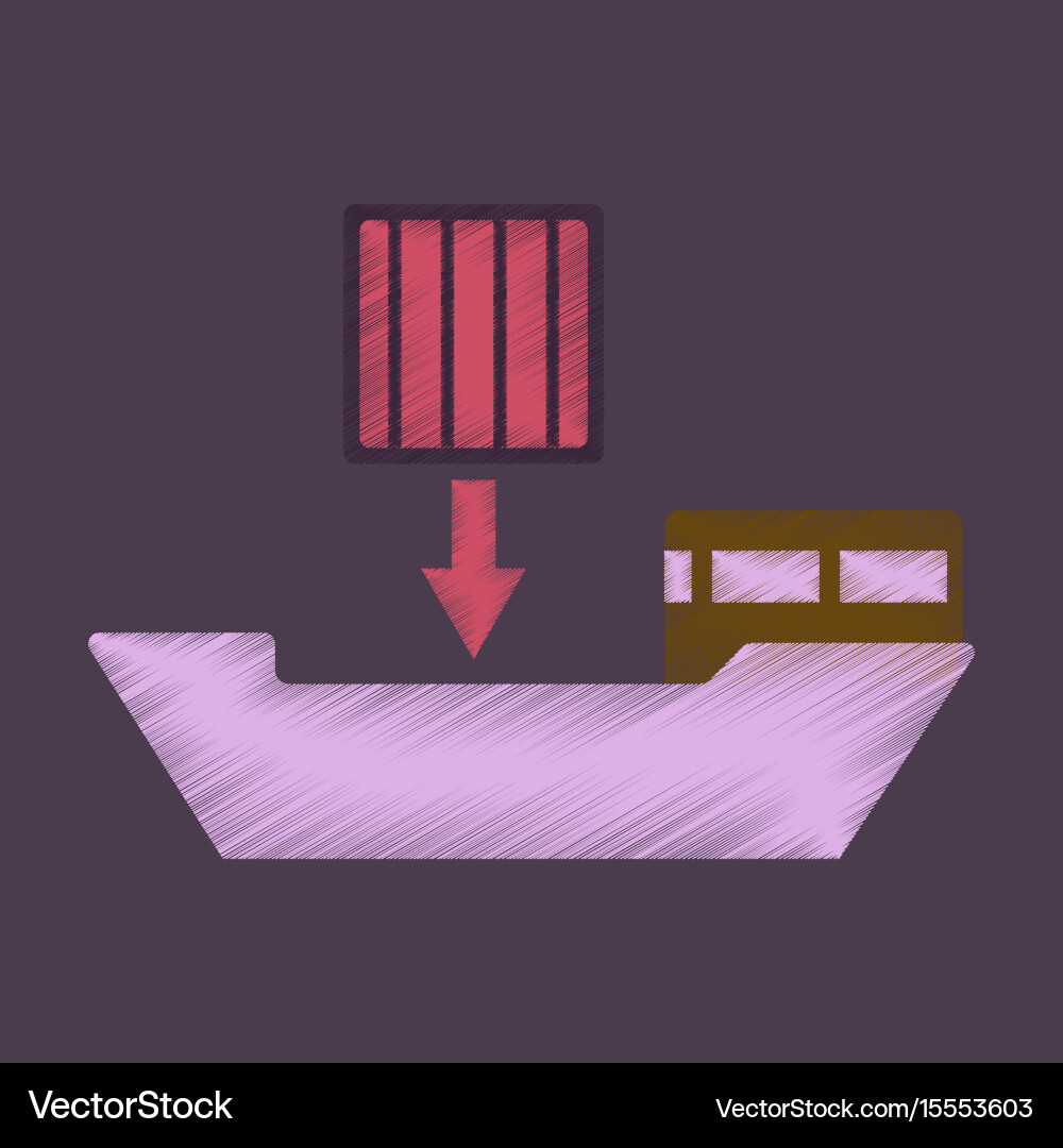 Flat icon in shading style container loading Vector Image