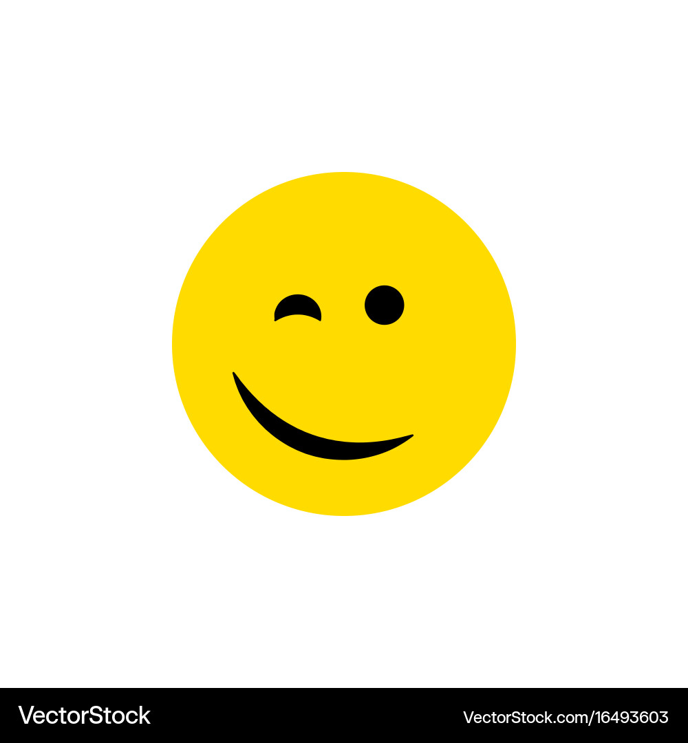 Isolated happy flat icon winking element vector image
