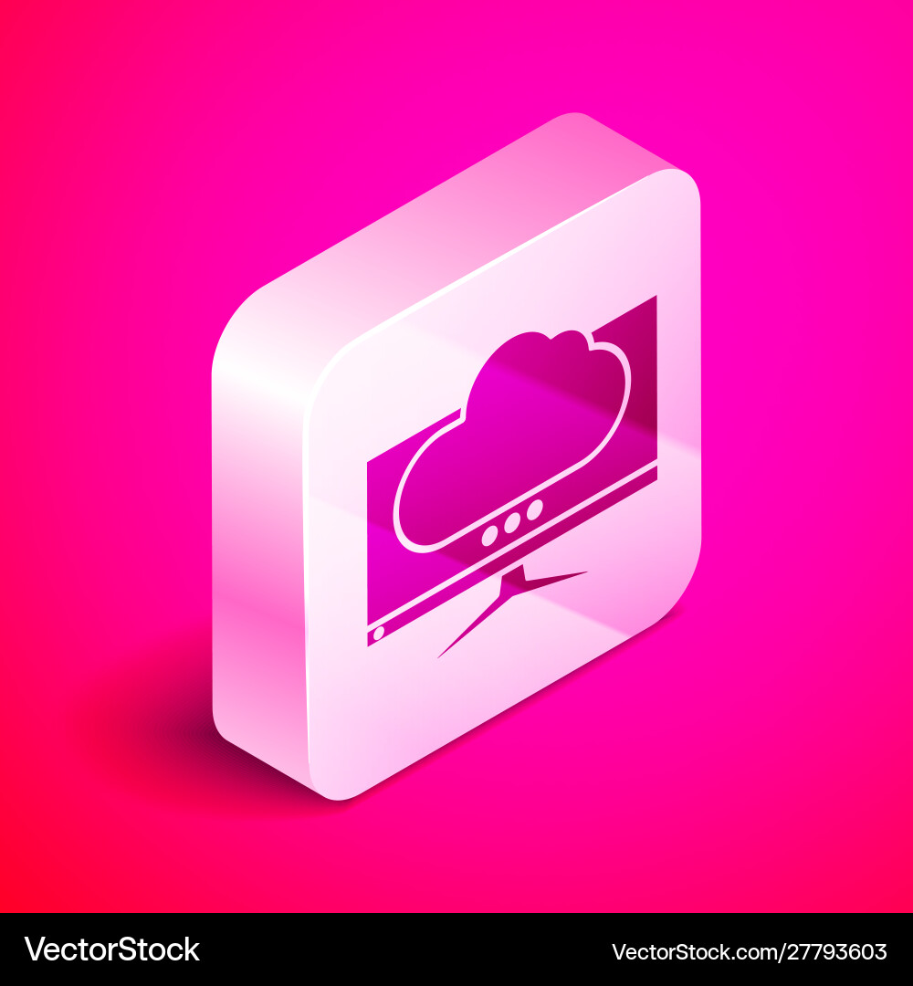 Isometric computer monitor screen icon isolated Vector Image
