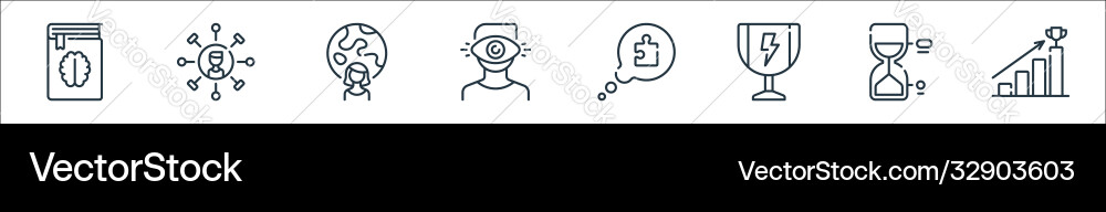 Life skills line icons linear set quality Life skills line icons linear set quality vector image