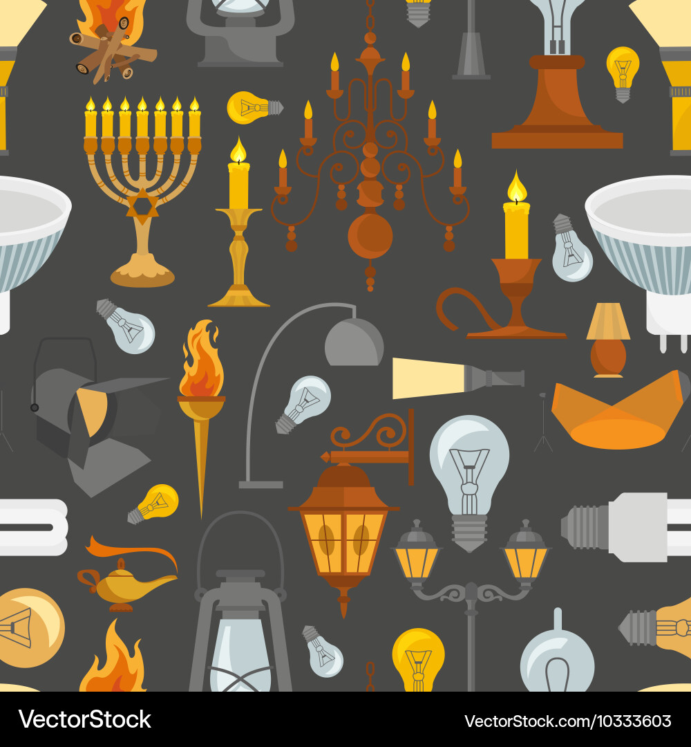 Lighting seamless pattern vector image