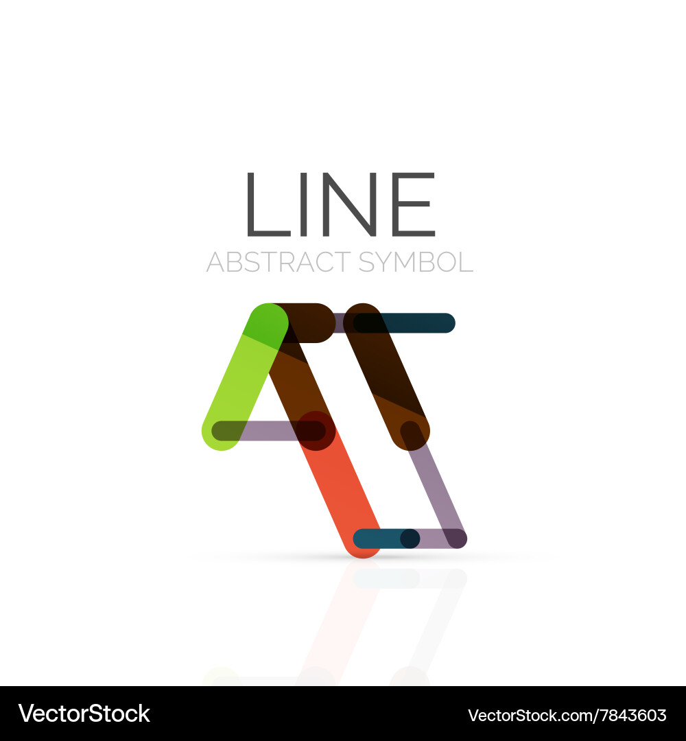 Linear abstract logo connected multicolored Vector Image