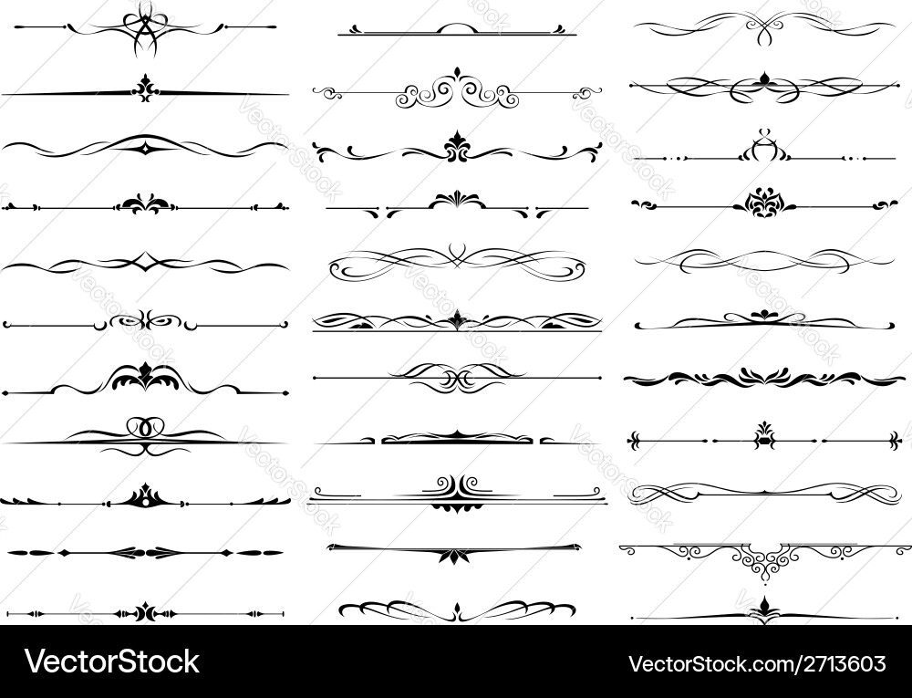 Ornate Decorative Borders and Dividers vector image
