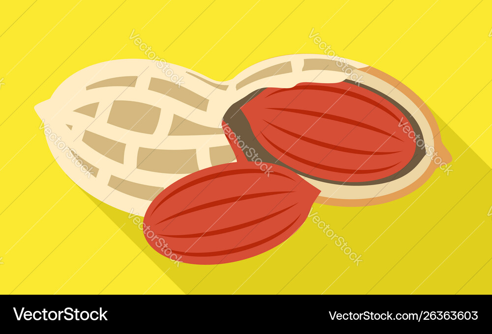 Peanut shell icon flat style Vector Image