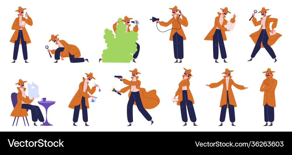 Private detective crime investigation Private detective crime investigation vector image