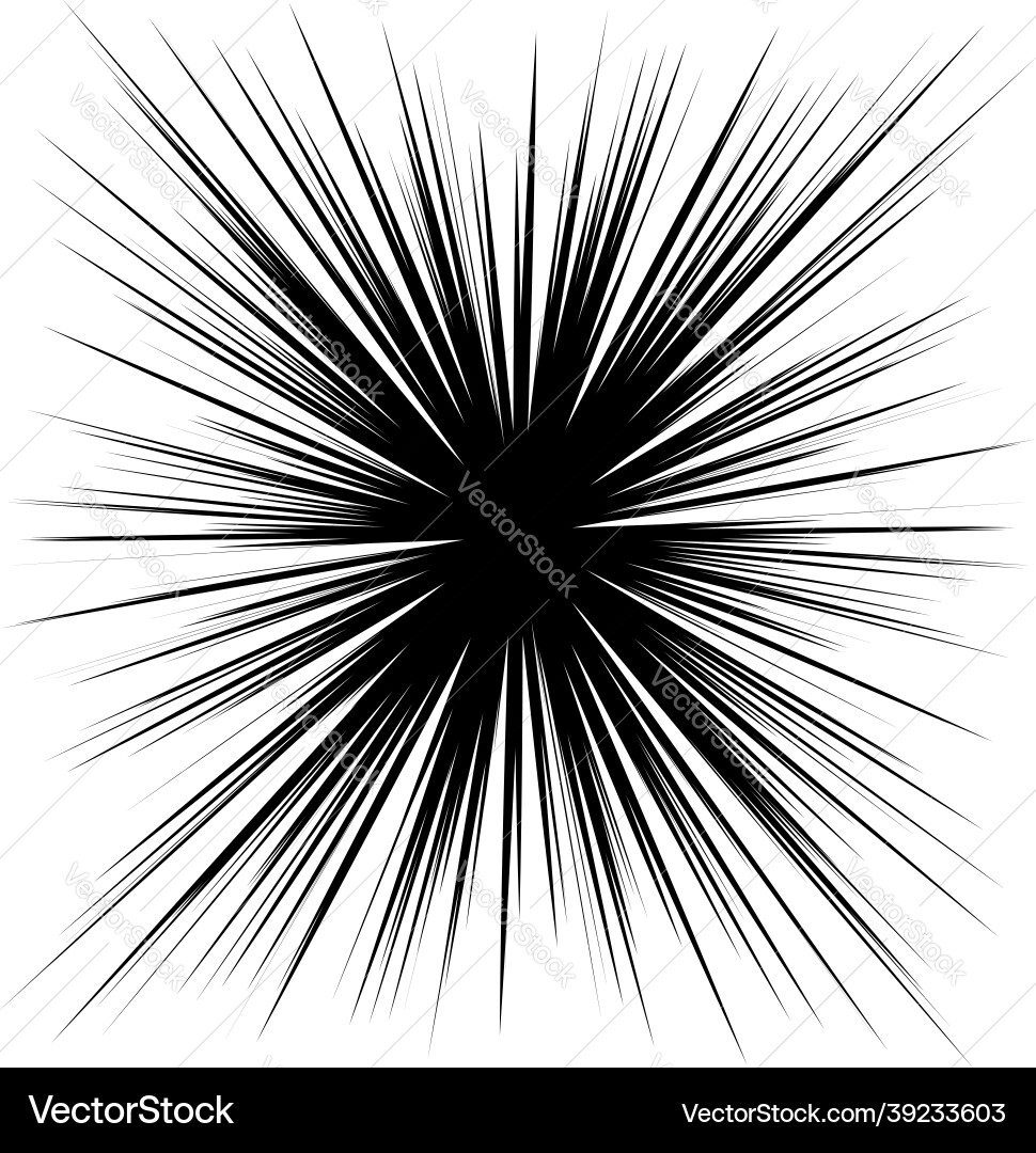 Radial radiating dynamic rays beams lines Vector Image