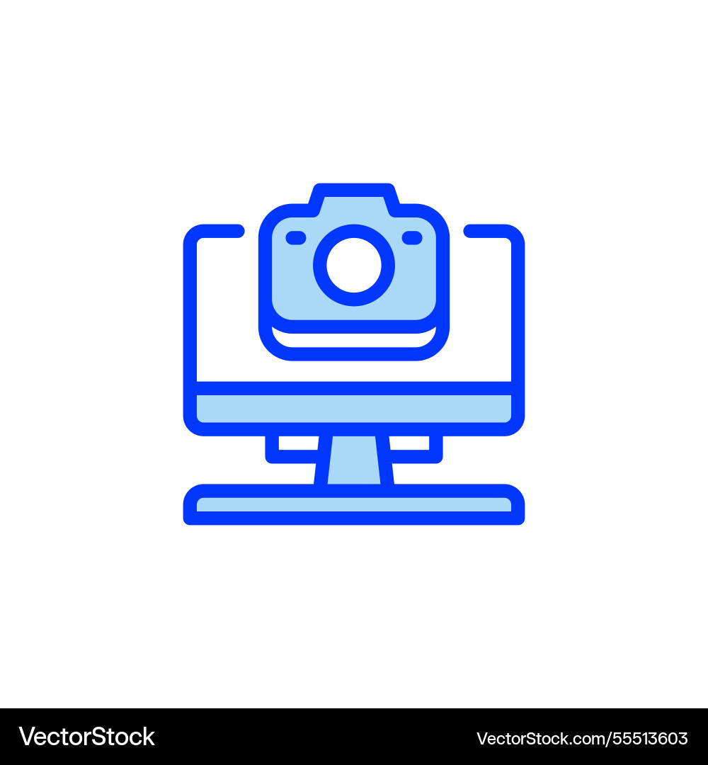 Remote monitoring filled line icon linear style Vector Image
