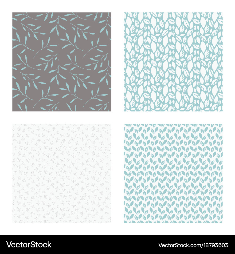 Seamless patterns with leaves and foliage Vector Image