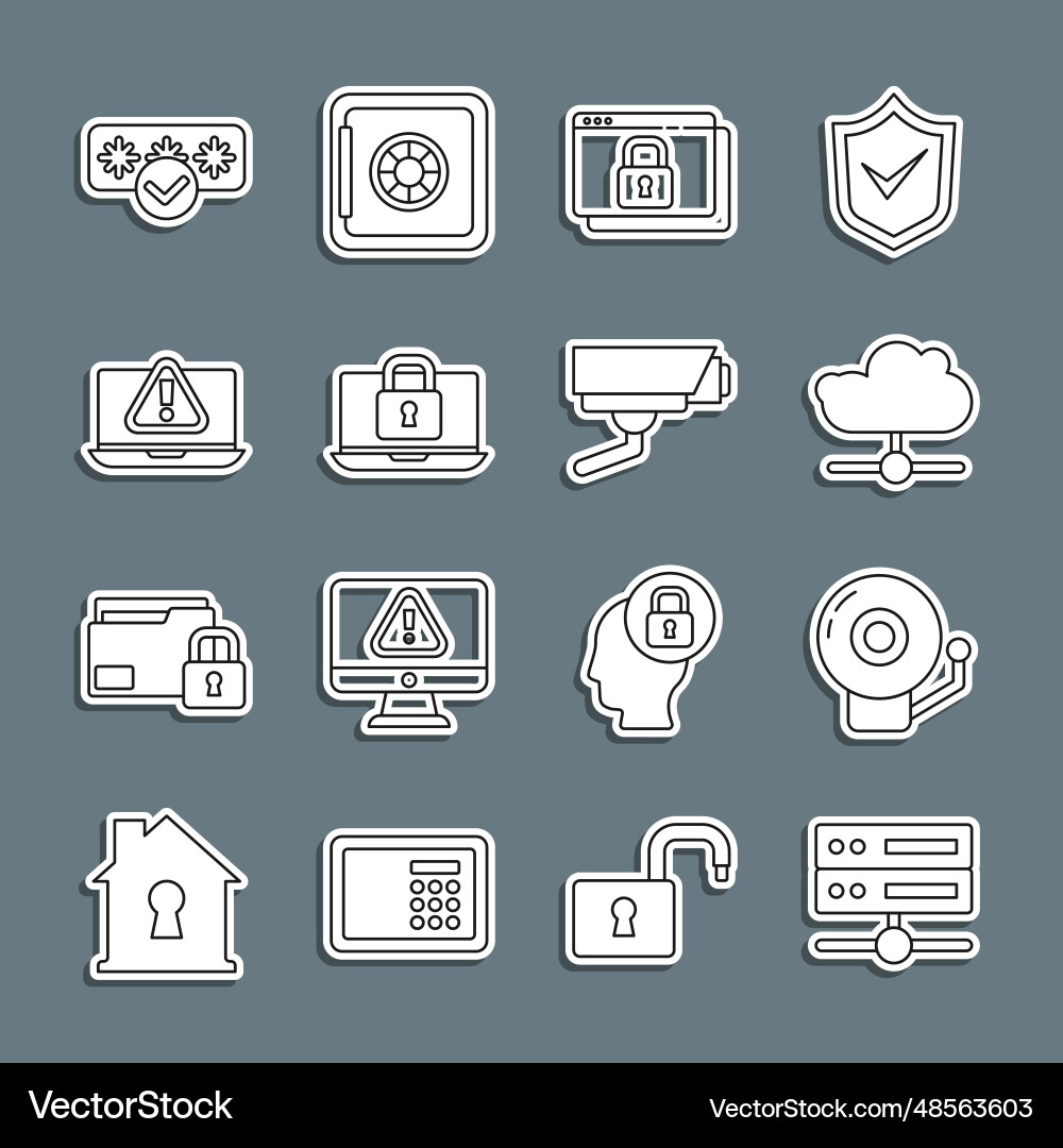 Set line server web hosting ringing alarm bell Set line server web hosting ringing alarm bell Vector Image